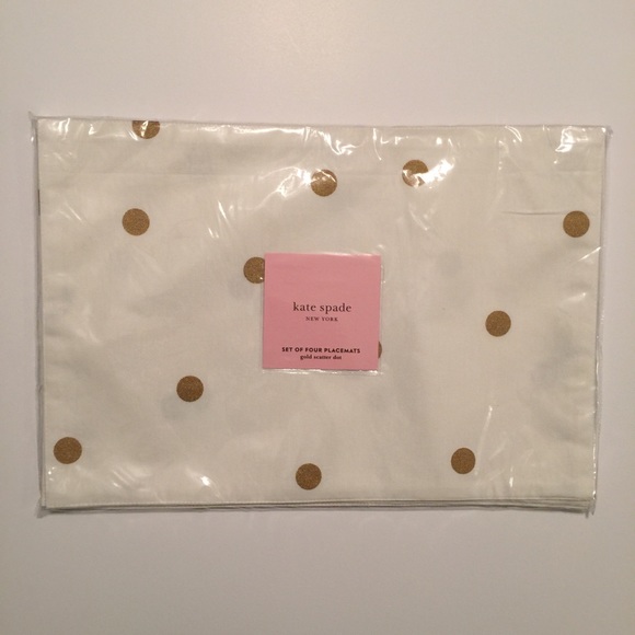 kate spade Accessories - Kate Spade (4) Placemats Gold Scatter Dot NWT